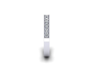 Semi-Set Diamond Wedding Ring in 18ct. White Gold: 2.7mm. wide with Round Milgrain-set Diamonds - 6