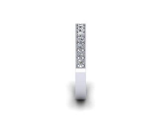 Semi-Set Diamond Wedding Ring in 18ct. White Gold: 2.9mm. wide with Round Milgrain-set Diamonds - 6
