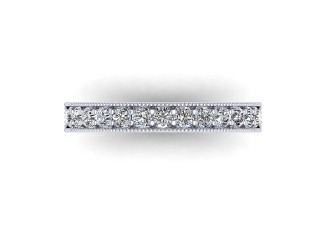 Semi-Set Diamond Wedding Ring in 18ct. White Gold: 3.1mm. wide with Round Milgrain-set Diamonds - 9