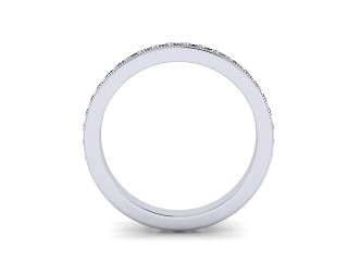 Semi-Set Diamond Wedding Ring in 18ct. White Gold: 2.9mm. wide with Round Milgrain-set Diamonds - 3