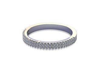 Half-Set Diamond Wedding Ring in 18ct. White Gold: 2.2mm. wide with Round Shared Claw Set Diamonds-W88-05334.22