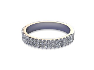 Half-Set Diamond Wedding Ring in 18ct. White Gold: 3.2mm. wide with Round Shared Claw Set Diamonds-W88-05334.32