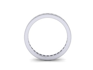 Full-Set Diamond Wedding Ring in 18ct. White Gold: 2.9mm. wide with Round Milgrain-set Diamonds - 3