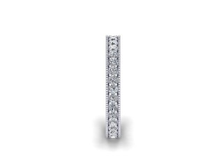 Full-Set Diamond Wedding Ring in 18ct. White Gold: 2.9mm. wide with Round Milgrain-set Diamonds - 6