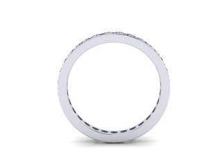 Full-Set Diamond Wedding Ring in 18ct. White Gold: 2.9mm. wide with Round Milgrain-set Diamonds - 3