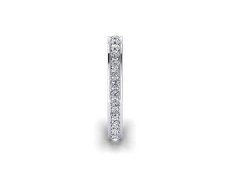 Full-Set Diamond Wedding Ring in 18ct. White Gold: 2.9mm. wide with Round Milgrain-set Diamonds - 6