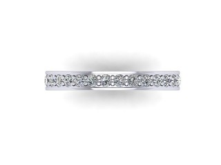 Full-Set Diamond Wedding Ring in 18ct. White Gold: 2.9mm. wide with Round Milgrain-set Diamonds - 9