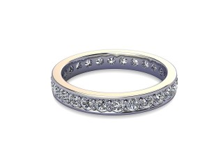 Full-Set Diamond Wedding Ring in 18ct. White Gold: 3.1mm. wide with Round Milgrain-set Diamonds-W88-05349.31