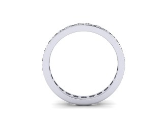 Full-Set Diamond Wedding Ring in 18ct. White Gold: 3.1mm. wide with Round Milgrain-set Diamonds - 3