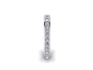 Full-Set Diamond Wedding Ring in 18ct. White Gold: 3.1mm. wide with Round Milgrain-set Diamonds - 6
