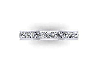 Full-Set Diamond Wedding Ring in 18ct. White Gold: 3.1mm. wide with Round Milgrain-set Diamonds - 9