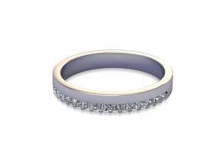 Half-Set Diamond Wedding Ring in 18ct. White Gold: 3.0mm. wide with Round Shared Claw Set Diamonds-W88-05356.30