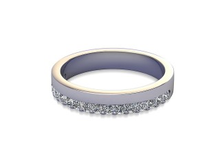 Semi-Set Diamond Wedding Ring in 18ct. White Gold: 3.5mm. wide with Round Shared Claw Set Diamonds-W88-05356.35