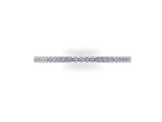 Full-Set Diamond Wedding Ring in 18ct. White Gold: 1.3mm. wide with Round Shared Claw Set Diamonds - 9