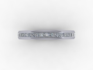 0.39cts. 1/2 18ct White Gold Wedding Ring - 9