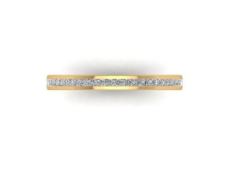 Semi-Set Diamond Wedding Ring in 18ct. Yellow Gold: 2.2mm. wide with Princess Channel-set Diamonds - 9