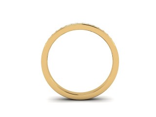 Semi-Set Diamond Wedding Ring in 18ct. Yellow Gold: 2.5mm. wide with Princess Channel-set Diamonds - 3