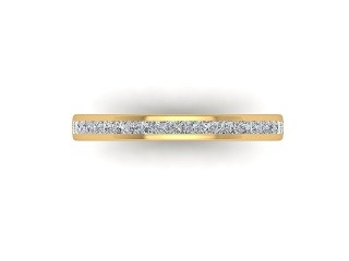 Semi-Set Diamond Wedding Ring in 18ct. Yellow Gold: 2.5mm. wide with Princess Channel-set Diamonds - 9