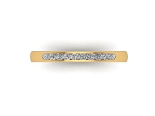 Semi-Set Diamond Wedding Ring in 18ct. Yellow Gold: 2.3mm. wide with Round Channel-set Diamonds - 9