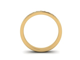 Semi-Set Diamond Wedding Ring in 18ct. Yellow Gold: 3.0mm. wide with Round Channel-set Diamonds - 3