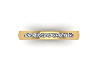 Semi-Set Diamond Wedding Ring in 18ct. Yellow Gold: 3.0mm. wide with Round Channel-set Diamonds - 9