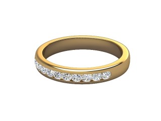 Half-Set Diamond Wedding Ring in 18ct. Yellow Gold: 3.2mm. wide with Round Channel-set Diamonds-w88-18008.32