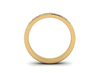 Semi-Set Diamond Wedding Ring in 18ct. Yellow Gold: 3.2mm. wide with Round Channel-set Diamonds - 3
