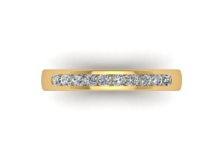 Semi-Set Diamond Wedding Ring in 18ct. Yellow Gold: 3.2mm. wide with Round Channel-set Diamonds - 9