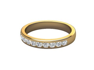 Half-Set Diamond Wedding Ring in 18ct. Yellow Gold: 3.3mm. wide with Round Channel-set Diamonds-w88-18008.33