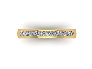 Semi-Set Diamond Wedding Ring in 18ct. Yellow Gold: 3.3mm. wide with Round Channel-set Diamonds - 9