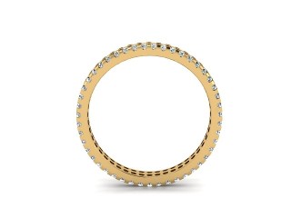 Full-Set Diamond Wedding Ring in 18ct. Yellow Gold: 3.0mm. wide with Round Shared Claw Set Diamonds - 3