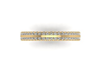 Full-Set Diamond Wedding Ring in 18ct. Yellow Gold: 3.0mm. wide with Round Shared Claw Set Diamonds - 9