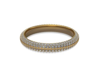 Full-Set Diamond Wedding Ring in 18ct. Yellow Gold: 3.0mm. wide with Round Milgrain-set Diamonds-w88-18040.30