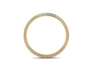 Full-Set Diamond Wedding Ring in 18ct. Yellow Gold: 2.2mm. wide with Round Milgrain-set Diamonds - 3