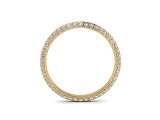 Full-Set Diamond Wedding Ring in 18ct. Yellow Gold: 2.5mm. wide with Round Milgrain-set Diamonds - 3