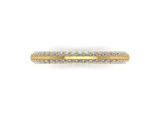 Full-Set Diamond Wedding Ring in 18ct. Yellow Gold: 2.5mm. wide with Round Milgrain-set Diamonds - 9