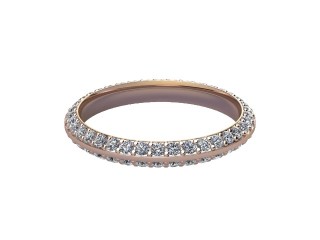 Full-Set Diamond Wedding Ring in 18ct. Yellow Gold: 2.7mm. wide with Round Milgrain-set Diamonds-W88-18042.27