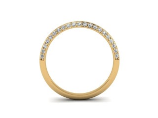 Semi-Set Diamond Wedding Ring in 18ct. Yellow Gold: 2.5mm. wide with Round Milgrain-set Diamonds - 3