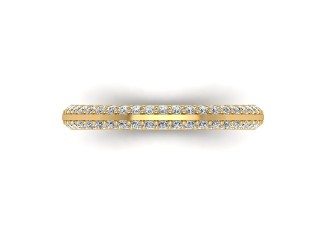 Semi-Set Diamond Wedding Ring in 18ct. Yellow Gold: 2.5mm. wide with Round Milgrain-set Diamonds - 9