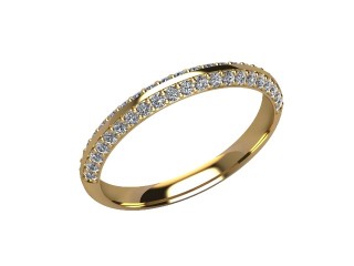 Semi-Set Diamond Wedding Ring in 18ct. Yellow Gold: 2.5mm. wide with Round Milgrain-set Diamonds - 12