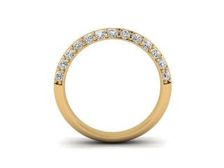 Semi-Set Diamond Wedding Ring in 18ct. Yellow Gold: 4.0mm. wide with Round Milgrain-set Diamonds - 3