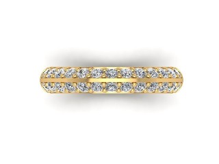 Semi-Set Diamond Wedding Ring in 18ct. Yellow Gold: 4.0mm. wide with Round Milgrain-set Diamonds - 9
