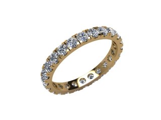 Full-Set Diamond Wedding Ring in 18ct. Yellow Gold: 2.6mm. wide with Round Split Claw Set Diamonds - 12
