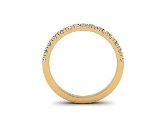 Semi-Set Diamond Wedding Ring in 18ct. Yellow Gold: 2.1mm. wide with Round Split Claw Set Diamonds - 3