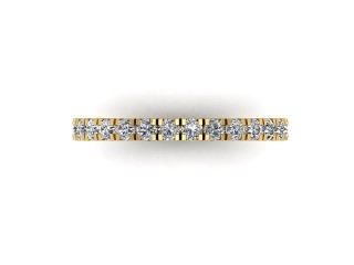 Semi-Set Diamond Wedding Ring in 18ct. Yellow Gold: 2.1mm. wide with Round Split Claw Set Diamonds - 9