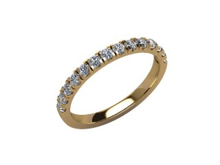 Semi-Set Diamond Wedding Ring in 18ct. Yellow Gold: 2.1mm. wide with Round Split Claw Set Diamonds - 12