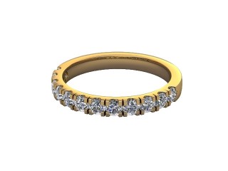 Half-Set Diamond Wedding Ring in 18ct. Yellow Gold: 2.6mm. wide with Round Split Claw Set Diamonds-W88-18045.26