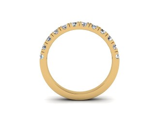 Semi-Set Diamond Wedding Ring in 18ct. Yellow Gold: 2.6mm. wide with Round Split Claw Set Diamonds - 3