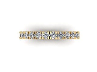 Semi-Set Diamond Wedding Ring in 18ct. Yellow Gold: 2.6mm. wide with Round Split Claw Set Diamonds - 9