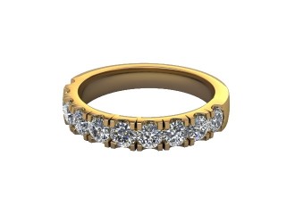 Half-Set Diamond Wedding Ring in 18ct. Yellow Gold: 3.1mm. wide with Round Split Claw Set Diamonds-W88-18045.31